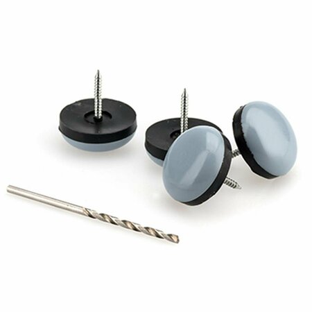 HOMEPAGE 0.87 in. TruGuard Round Nail on Sliders, Gray Blue, 4PK HO3242968